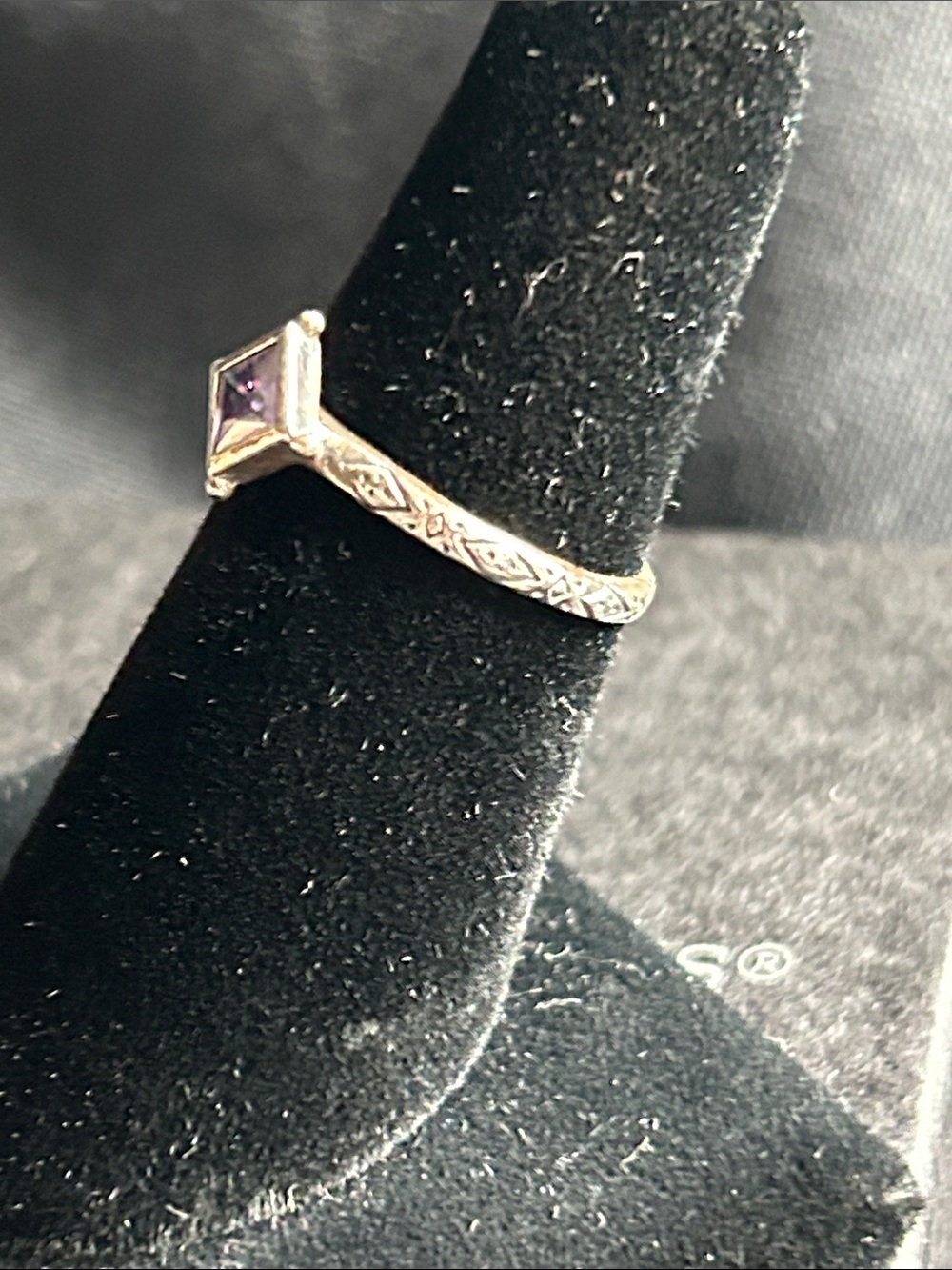 Silpada R2748 Belle Fleur Stack Rings - Purple Ring - Picture 2 of 3
